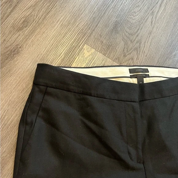 J. Crew Campbell Trouser Pants Womens Size 14 Black Wool Blend Stretch P57. - Picture 3 of 7